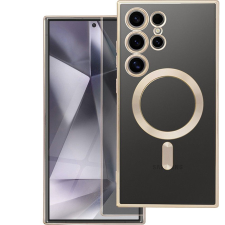Futerał Electro Mag Cover kompatybilny z MagSafe do SAMSUNG S24 ULTRA złoty
