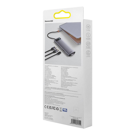 Baseus Metal Gleam multi-functional HUB USB Type C 12in1 HDMI / DP / USB Type C / minijack 3.5mm / RJ45 / SD (WKWG020213)