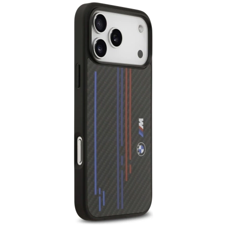 BMW M Kevlar Lines & Logo MagSafe Case für iPhone 17 Pro Max – Schwarz