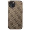 Original Handyhülle IPHONE 14 Guess Hard Case 4G Metal Gold Logo braun