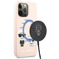 Karl Lagerfeld KLHMP13LSSKCI iPhone 13 Pro / 13 6,1&quot; Hardcase hellrosa / hellrosa Silikon Ikonik Karl &amp; Choupette Magsafe