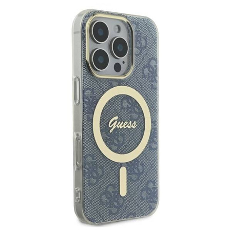 Original Case IPHONE 16 PRO MAX Guess Hardcase IML 4G MagSafe (GUHMP16XH4STB) blue