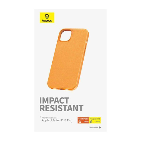 Schutzhülle APPLE IPHONE 15 PRO MAX Baseus Fauxther Series orange