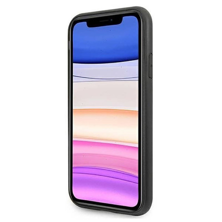 Guess nakładka do iPhone 11 GUHCN61PU4GHBK szara hard case 4G Triangle Collection