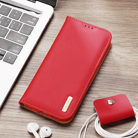 Dux Ducis Hivo Genuine Leather Bookcase type case for Samsung Galaxy S22+ (S22 Plus) red