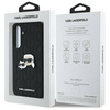 Original Case SAMSUNG GALAXY S24 FE Karl Lagerfeld Hardcase Monogram Karl&Choupette Head Pin (KLHCS24FEPGKLKCPK) black