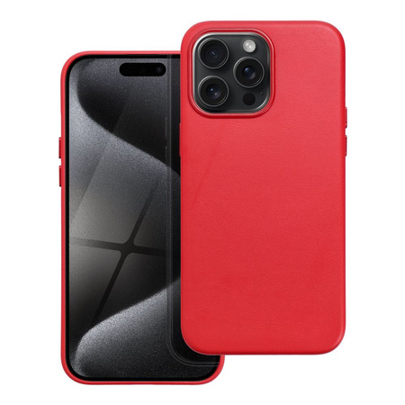 Leather Mag Cover kompatybilne z MagSafe do IPHONE 15 PRO MAX czerwony