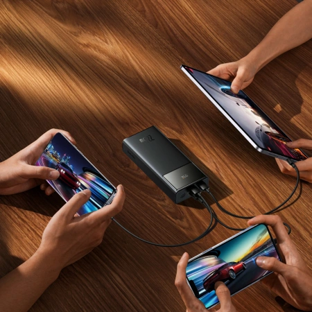 Baseus EnerFill FP41 30000mAh 22,5W Powerbank mit Baseus Simple USB-A - USB-C 3A 30cm Kabel - Schwarz