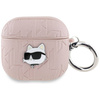 Original Case APPLE AIRPODS 4 Karl Lagerfeld Cover Monogram Choupette Head pink