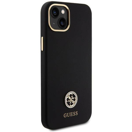 Oryginalne Etui APPLE IPHONE 15 PLUS Guess Hardcase Silicone Logo Strass 4G (GUHCP15M4DGPK) czarne