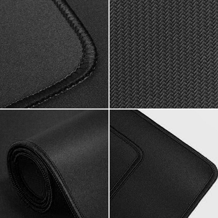 Podkładka pod mysz i klawiaturę dla graczy 1200 x 600 x 2 mm czarna z obszyciem