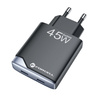 Ładowarka sieciowa do telefonu Forcell F-Energy Ultra Slim GaN III 2 x USB C PD QC4.0 3A 45W B245201(2C) czarna