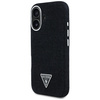 Original Handyhülle IPHONE 16 Guess Denim Triangle Logo MagSafe schwarz