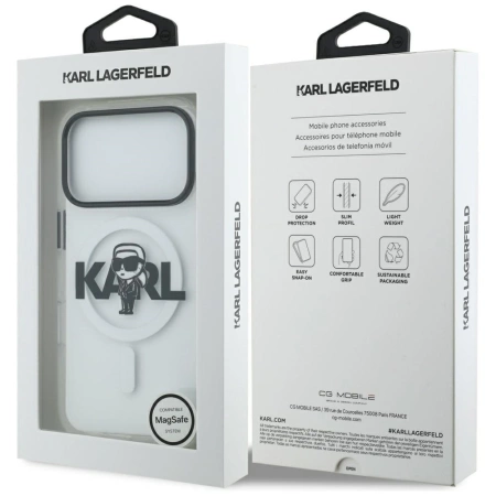 Karl Lagerfeld IML Karl Sketch Logo MagSafe Case für iPhone 17 Pro - Transparent