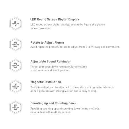 Baseus Heyo obrotowy minutnik czasomierz elektroniczny timer czarny (ACDJS-01)