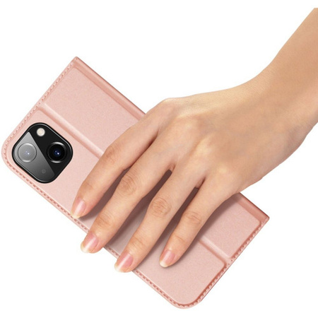 Etui do iPhone 15 Plus pokrowiec z klapką i portfelem Dux Ducis Skin Pro - różowe