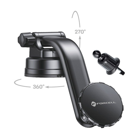 FORCELL F-Grip MagLuxe uchwyt samochodowy do szyby/deski/kratki magnetyczny czarny