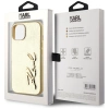 Karl Lagerfeld Wrinkled Metal Signature iPhone 15 Hülle - Gold
