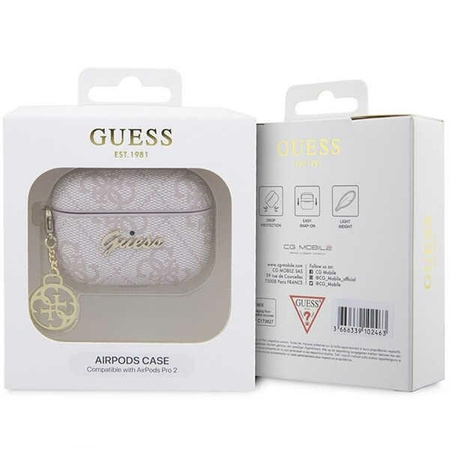 Guess GUAP2G4GSMP AirPods Pro 2 Cover Pink/Pink 4G Charm Collection
