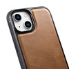 iCarer Leather Oil Wax case covered with natural leather for iPhone 14 (MagSafe compatible) braun (WMI14220717-TN)