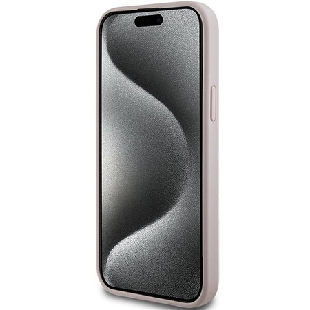Oryginalne Etui GUESS Hardcase GUHMP15SG4GFRP do iPhone 15 (Kompatybilny z Magsafe / 4G Ring classic logo / różowy)
