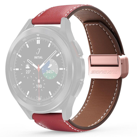 DUX DUCIS YA - pasek z naturalnej skóry do Samsung Galaxy Watch / Huawei Watch / Honor Watch (22mm band) czerwony