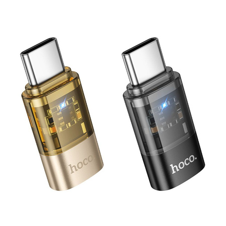 HOCO adapter Typ C (męski) do Lightning (żeński) UA36D transparentny czarny