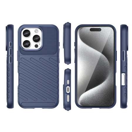 Thunder Case Silikonhülle für iPhone 16 Pro – blau