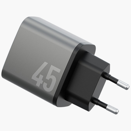 Ładowarka sieciowa Energea Ampcharge     GaN45 2xUSB-C PD/PPS/QC3.0 45W szary