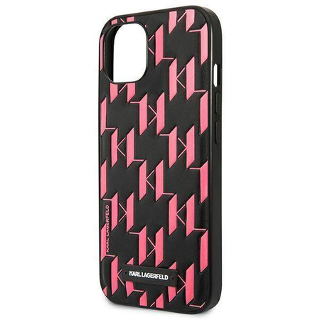 Original Handyhülle IPHONE 13 MINI Karl Lagerfeld Hardcase Monogram Plaque (KLHCP13SMNMP1P) rosa