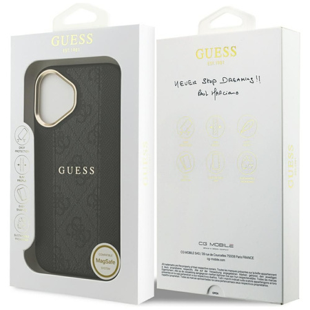 GUESS futerał do IPHONE 17 kompatybilny z MagSafe GUHMP17SPG4SEMCK (PU W/ 4G Stripe) czarny