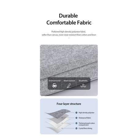 DUX DUCIS LBTC - torba na laptop 15.5-16" Horizontal Handbag - jasno szary