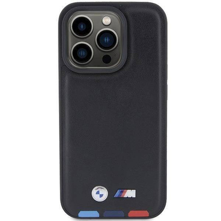 BMW BMHCP15L22PTDK iPhone 15 Pro 6.1&quot; black/black Leather Stamp Tricolor