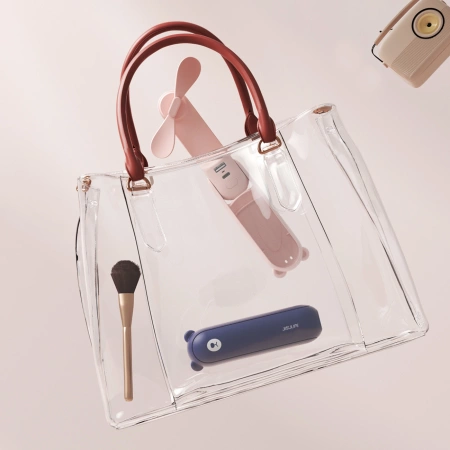 Jisulife Handventilator Life8 Mini Tragbarer USB-Ventilator mit Powerbank und Taschenlampe - Blau