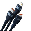 Baseus Flash Series II USB Type C / USB Type A cable - USB Type C / Lightning / micro USB 100 W 1.2 m blue (CASS030103)