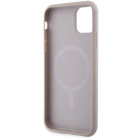 Guess GUHMN61PSAHMCP Hülle für iPhone 11 / Xr – rosa Saffiano MagSafe