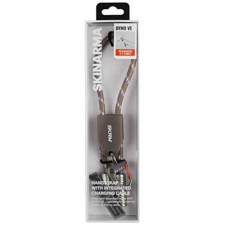 Uniwersalna smycz na nadgarstek z kablem 2w1 Skinarma Dyno Ve USB-C/USB-C beżowy