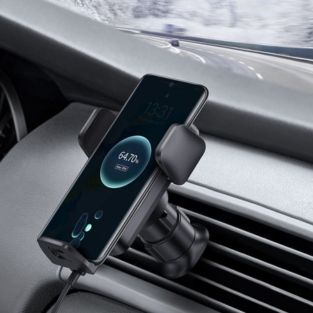 Baseus Wisdom Induktionsladegerät Autotelefonhalter für Haftnotizen schwarz (CGZX000001)