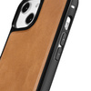 iCarer Leather Oil Wax case covered with natural leather for iPhone 14 (MagSafe compatible) braun (WMI14220717-TN)