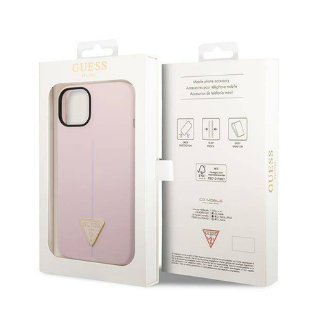 Etui IPHONE 14 PLUS Guess Hardcase Silicone Triangle fioletowe