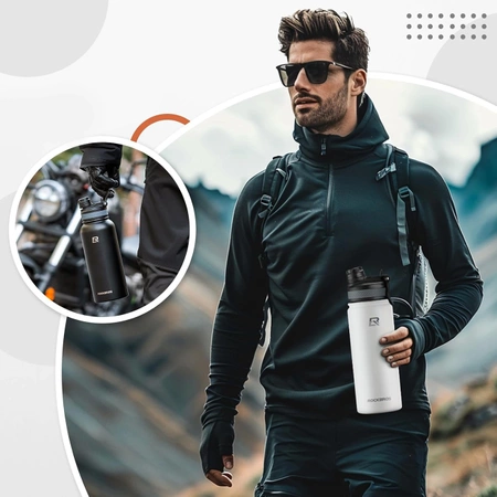 Rockbros 35210029005 Thermo-Fahrradflasche für Getränke 550 ml - weiß