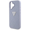 Etui IPHONE 16 Guess Hot Stamp 4G Pattern Triangle Metal Logo fioletowe