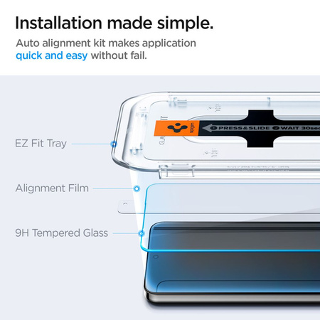 Spigen Glas.tR EZ Fit gehärtetes Glas für Samsung Galaxy S24 - 2 Stk.