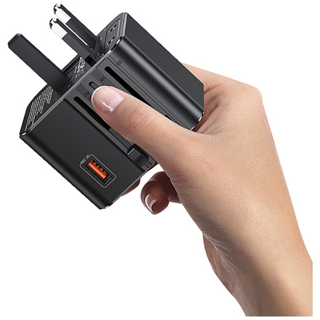 Ładowarka sieciowa USAMS Travel Adapter  CC309 2xUSB-C 25W 4w1 US/AU/EU/UK czarny