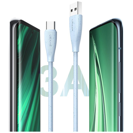 Kabel USAMS Green Series SJ714 18W 3A    USB-A do USB-C 1m niebieski