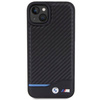 Etui BMW Leather Carbon na iPhone 15 Plus - czarne