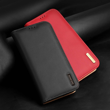 Dux Ducis Hivo echt Leder booktype case schutzhülle aufklappbare hülle für iPhone 14 Plus rot