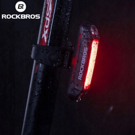 Rockbros A54BK Rear Bike Light + Micro USB - USB-A Cable - Black