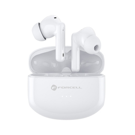 FORCELL F-AUDIO słuchawki bezprzewodowe / bluetooth stereo TWS CLEAR Sound białe