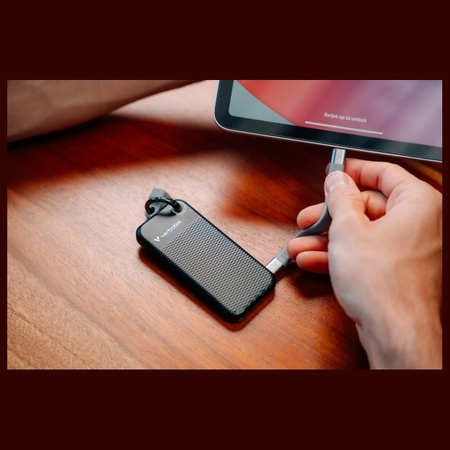 Verbatim Dysk SSD 1TB - brelok do kluczy  z kablem USB 3.2 gen.2 czarno-szary/black-grey 32190